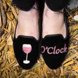 "Wine O'Clock" Suede Loafers